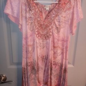 Womens World Unity Crochet Medallion Top